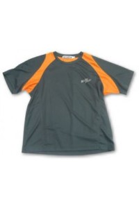 T138 tee恤批發  t恤圖案設計 情侶tee design   來版訂購T恤專門店     墨綠色撞橙色